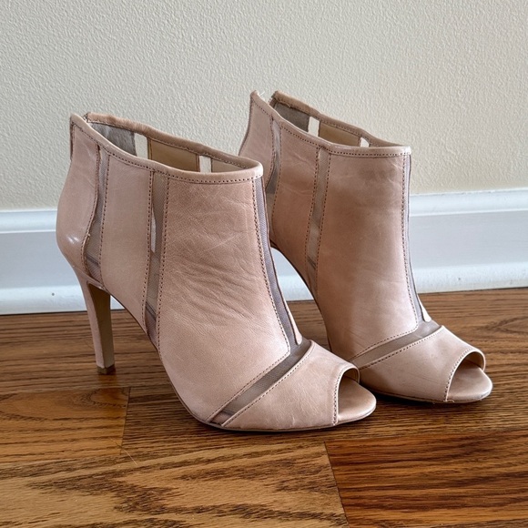 Jessica Simpson Shoes - Jessica Simpson Emily Tan Peep-Toe Ankle Booties